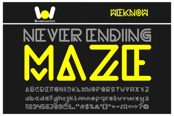 Never Ending Maze Font for Handmade Creations